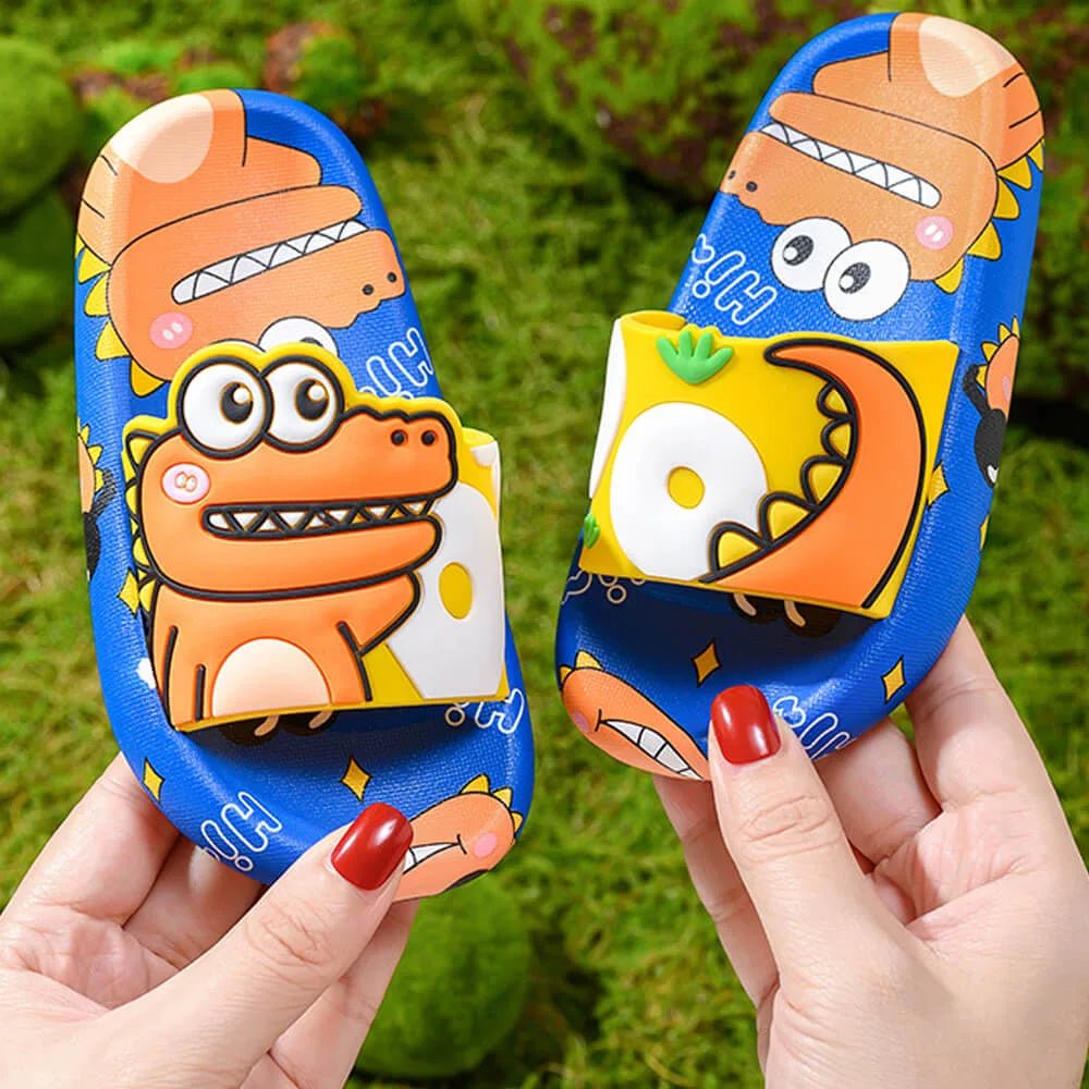 Dino Blue & Yellow Slip on Clogs, Summer/Monsoon/ Beach Footwear for Toddlers and Kids, Unisex - Little Surprise BoxDino Blue & Yellow Slip on Clogs, Summer/Monsoon/ Beach Footwear for Toddlers and Kids, Unisex