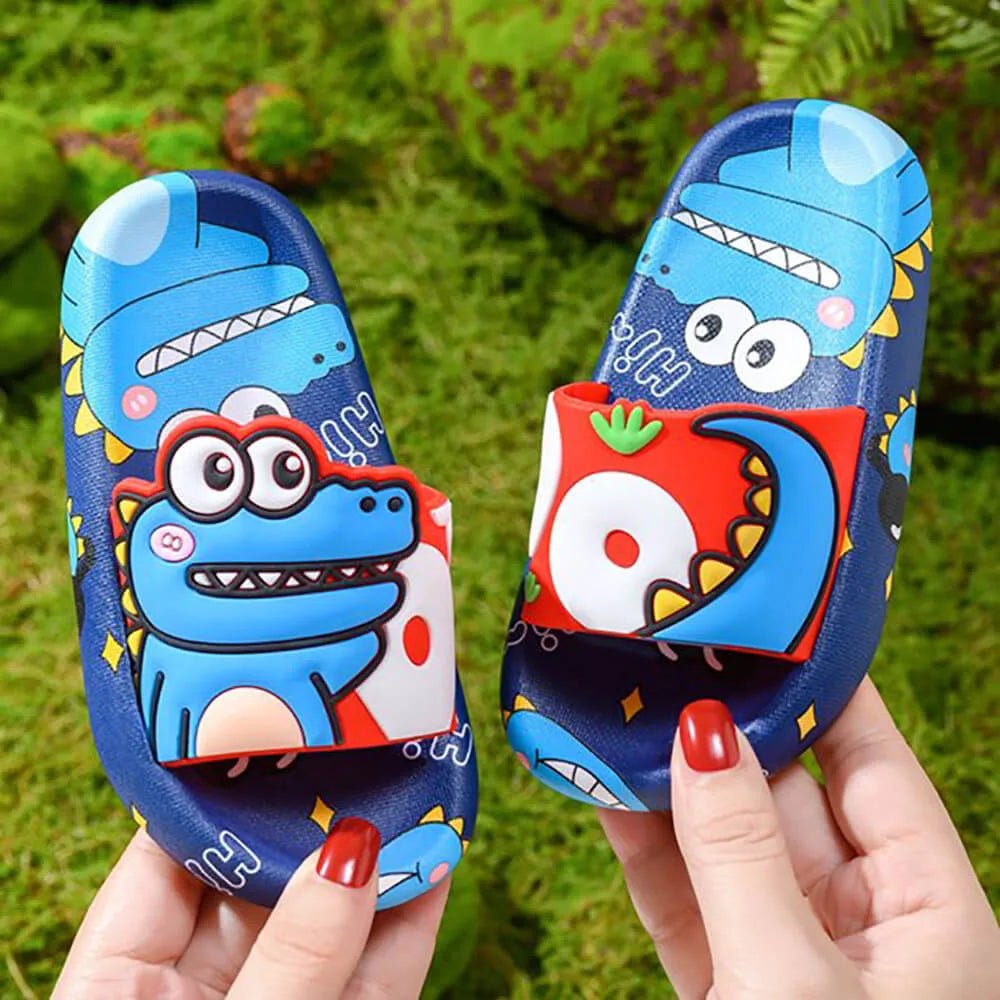 Dino Dark Blue & Red Slip on Clogs, Summer/Monsoon/ Beach Footwear for Toddlers and Kids, Unisex - Little Surprise BoxDino Dark Blue & Red Slip on Clogs, Summer/Monsoon/ Beach Footwear for Toddlers and Kids, Unisex