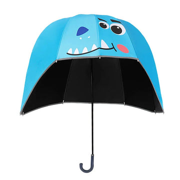 Dino theme, Helmet Shape Kids Umbrella , 4-8 yrs, Light Blue.