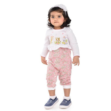 Floral Animal Print Romper, 1-2 years