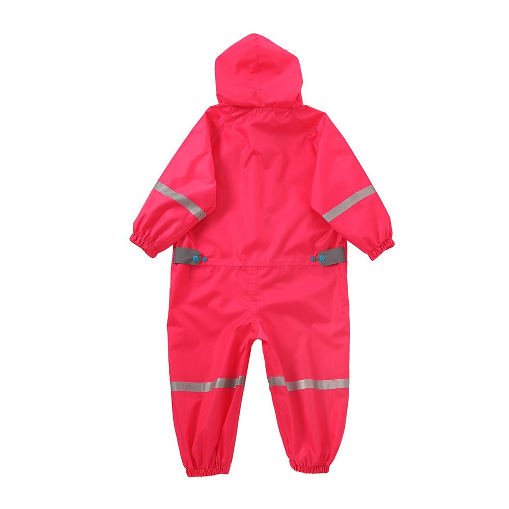 Fuchsia Pink Cute Owl Theme All Over Jumpsuit / Playsuit Raincoat for Kids - Little Surprise BoxFuchsia Pink Cute Owl Theme All Over Jumpsuit / Playsuit Raincoat for Kids