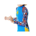 Full Sleeves Kids Swimwear Sky Blue & Yellow Sunshine Printed Full Length, with UPF 50+ - Little Surprise BoxFull Sleeves Kids Swimwear Sky Blue & Yellow Sunshine Printed Full Length, with UPF 50+