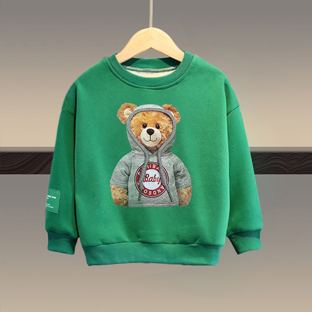 Green & black Hoodie up Teddy 2 piece Track Suit set for Toddlers & Kids - Little Surprise BoxGreen & black Hoodie up Teddy 2 piece Track Suit set for Toddlers & Kids