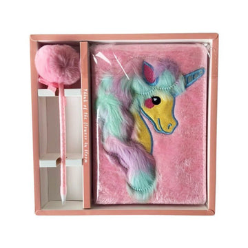 Green Unicorn A5 Page Pink Notebook