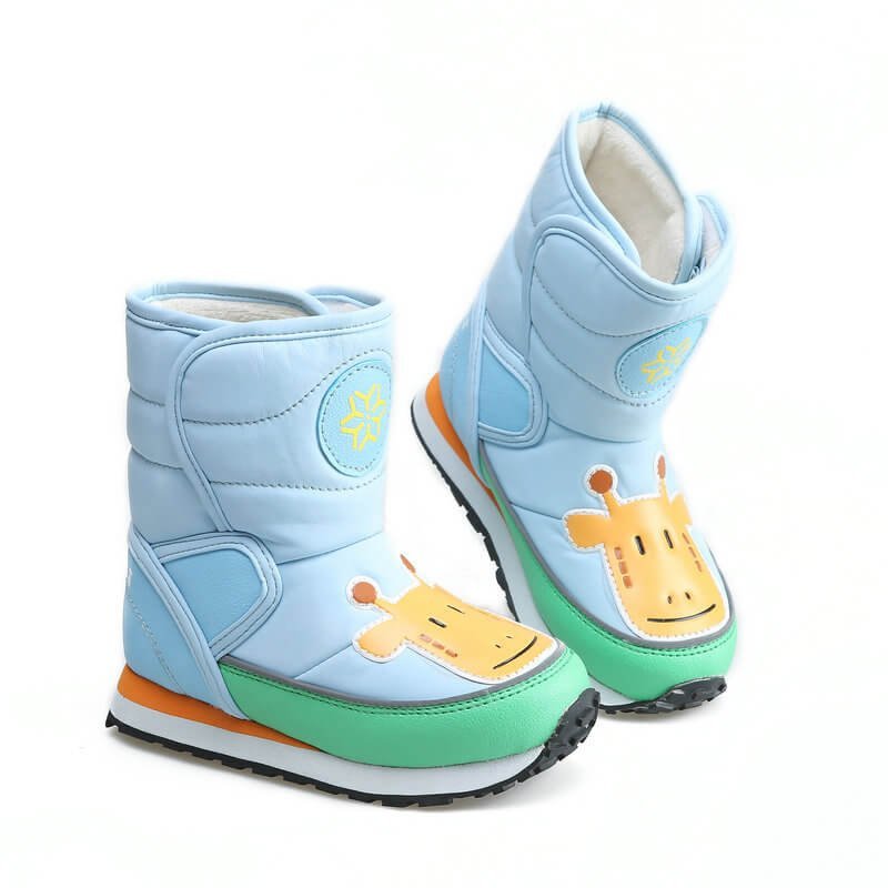 Happy Giraffe Baby Blue Kids Winter / Snow Boots