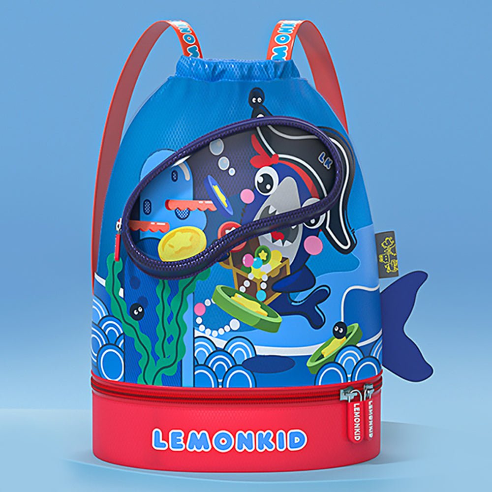 Kids, Blue Dino waterproof swimming bag/ beach Bag - Little Surprise BoxKids, Blue Dino waterproof swimming bag/ beach Bag