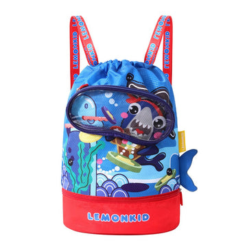Kids, Blue Dino waterproof swimming bag/ beach Bag - Little Surprise BoxKids, Blue Dino waterproof swimming bag/ beach Bag