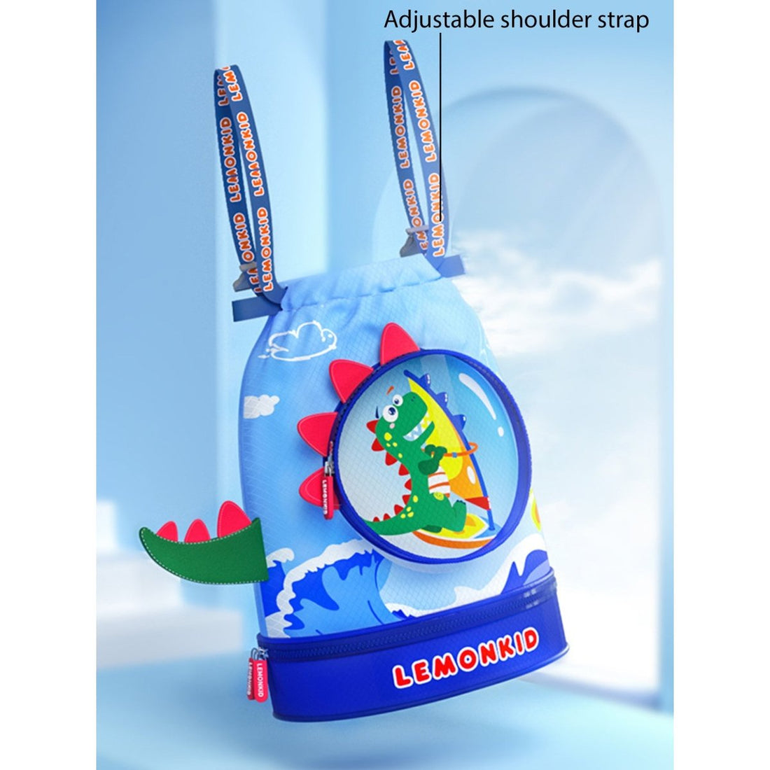 Kids Round Dinosaur, waterproof Swimming Bag/Beach Bag - Little Surprise BoxKids Round Dinosaur, waterproof Swimming Bag/Beach Bag