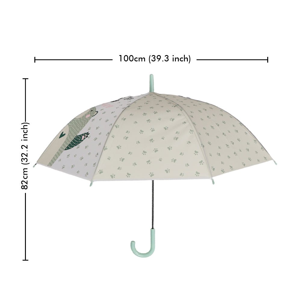 Light Green, Translucent Kelly-Jo all over teddy paws Rain and All-season Umbrella for Kids & Adults - Little Surprise BoxLight Green, Translucent Kelly-Jo all over teddy paws Rain and All-season Umbrella for Kids & Adults