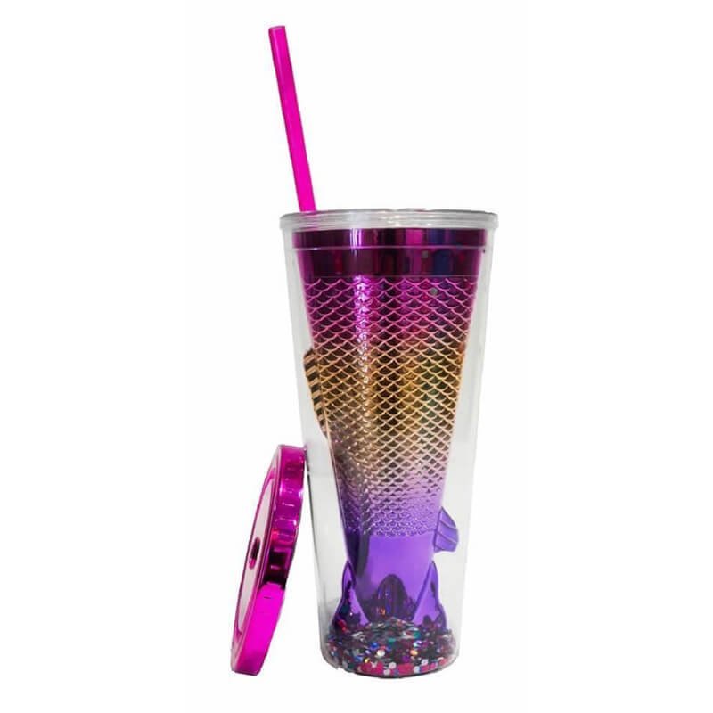 Be Mermazing Mermaid Purple Flip Top Water Bottle w/Straw – Aura In Pink  Inc.