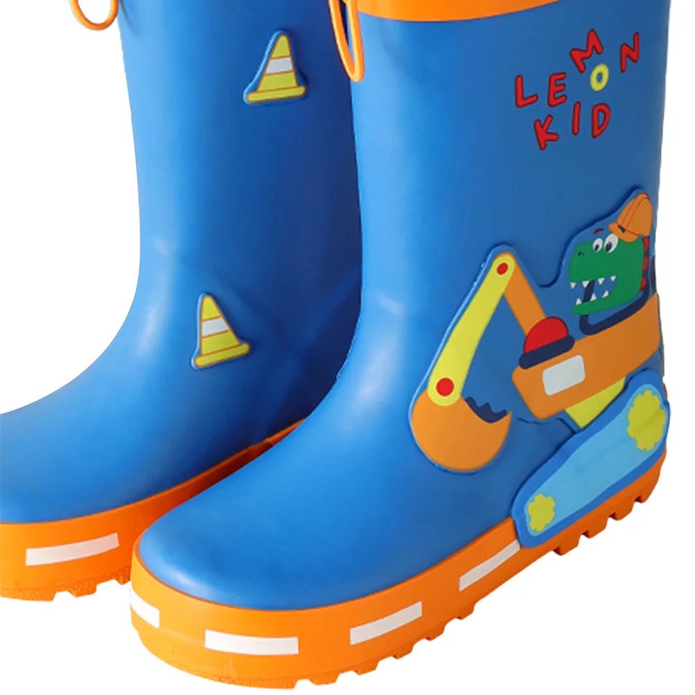 Mr. Dino Dig Tripper Flexible Rubber Rain Gumboots for Kids Cobalt Blue - Little Surprise BoxMr. Dino Dig Tripper Flexible Rubber Rain Gumboots for Kids Cobalt Blue