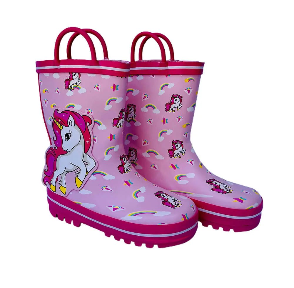 Ms. Gracy Unicorn, Waterproof Flexible Rubber Rain Gumboots for Kids, Pink - Little Surprise BoxMs. Gracy Unicorn, Waterproof Flexible Rubber Rain Gumboots for Kids, Pink