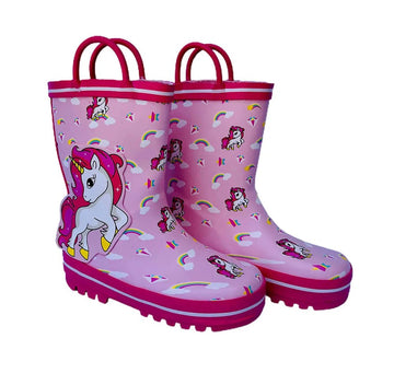 Ms. Gracy Unicorn, Waterproof Flexible Rubber Rain Gumboots for Kids, Pink - Little Surprise BoxMs. Gracy Unicorn, Waterproof Flexible Rubber Rain Gumboots for Kids, Pink