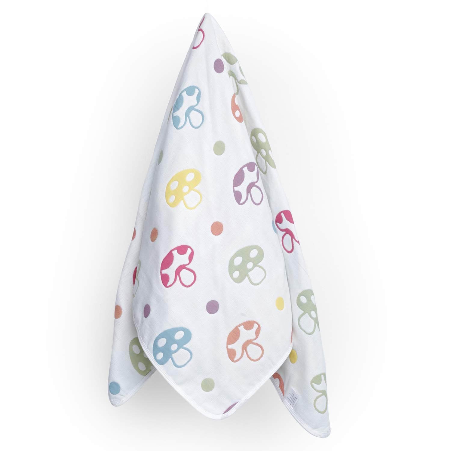 Multi color Mushroom Designed Organic Muslin Blanket, Bib and Napkin Matching Set - Little Surprise BoxMulti color Mushroom Designed Organic Muslin Blanket, Bib and Napkin Matching Set