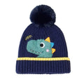 Navy Blue Dino Kids Winter Cap & Neck Muffler Set - Little Surprise BoxNavy Blue Dino Kids Winter Cap & Neck Muffler Set
