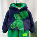 Navy & Green Muffler Teddy 2 piece Track Suit set for Kids - Little Surprise BoxNavy & Green Muffler Teddy 2 piece Track Suit set for Kids