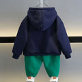 Navy & Green Muffler Teddy 2 piece Track Suit set for Kids - Little Surprise BoxNavy & Green Muffler Teddy 2 piece Track Suit set for Kids