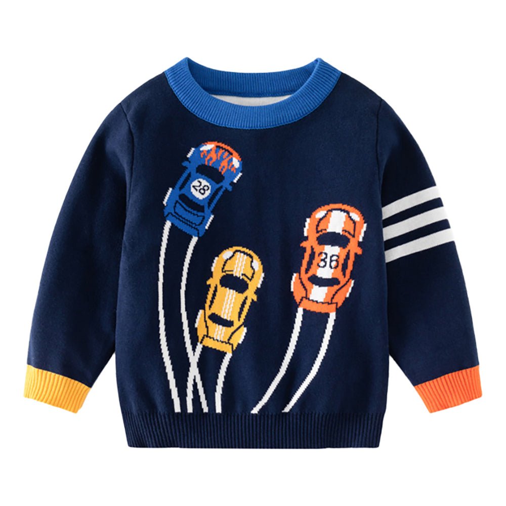 Navy Race Cars Theme Cardigan/Warmer/Sweater for Toddlers & Kids - Little Surprise BoxNavy Race Cars Theme Cardigan/Warmer/Sweater for Toddlers & Kids