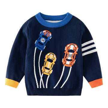 Navy Race Cars Theme Cardigan/Warmer/Sweater for Toddlers & Kids - Little Surprise BoxNavy Race Cars Theme Cardigan/Warmer/Sweater for Toddlers & Kids