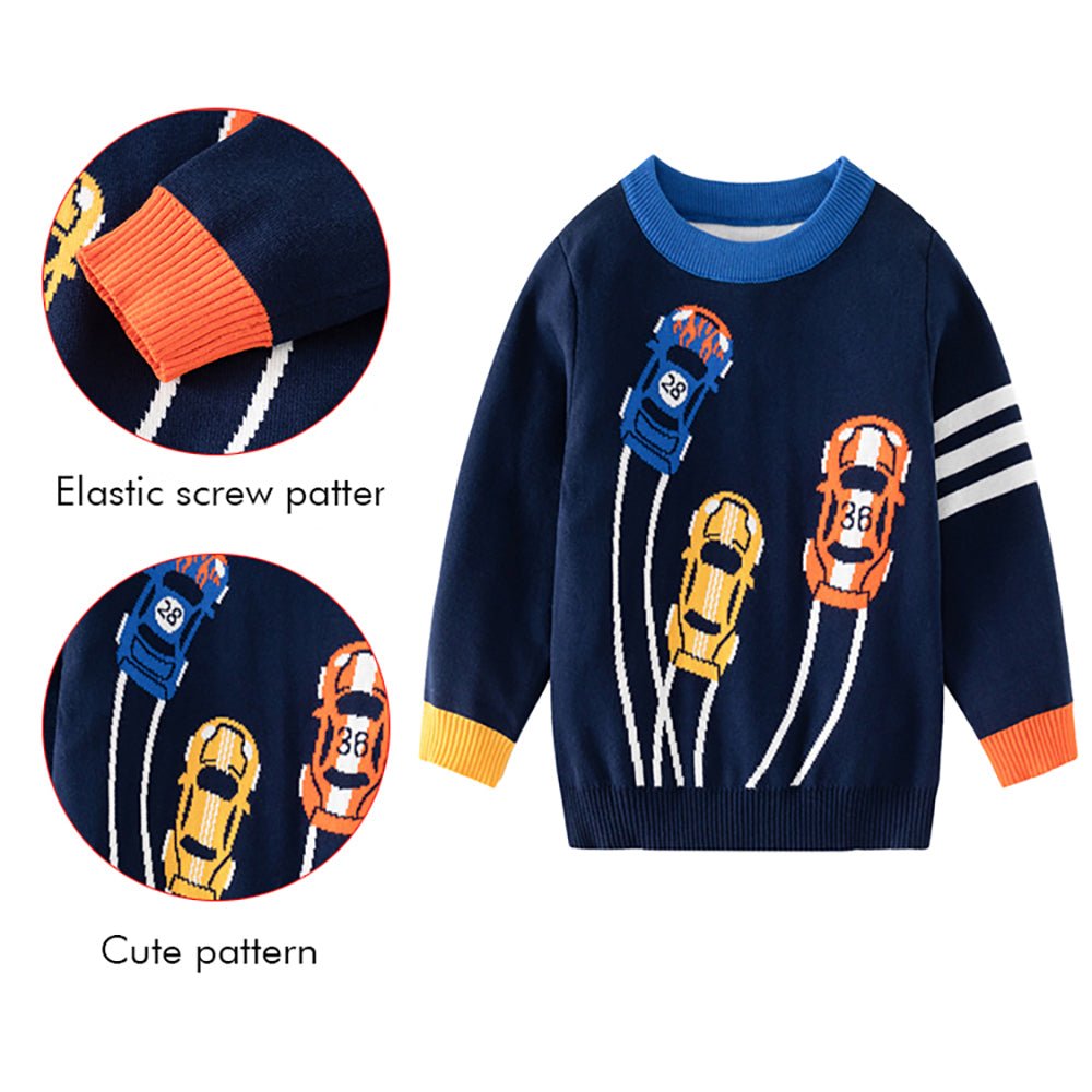 Navy Race Cars Theme Cardigan/Warmer/Sweater for Toddlers & Kids - Little Surprise BoxNavy Race Cars Theme Cardigan/Warmer/Sweater for Toddlers & Kids
