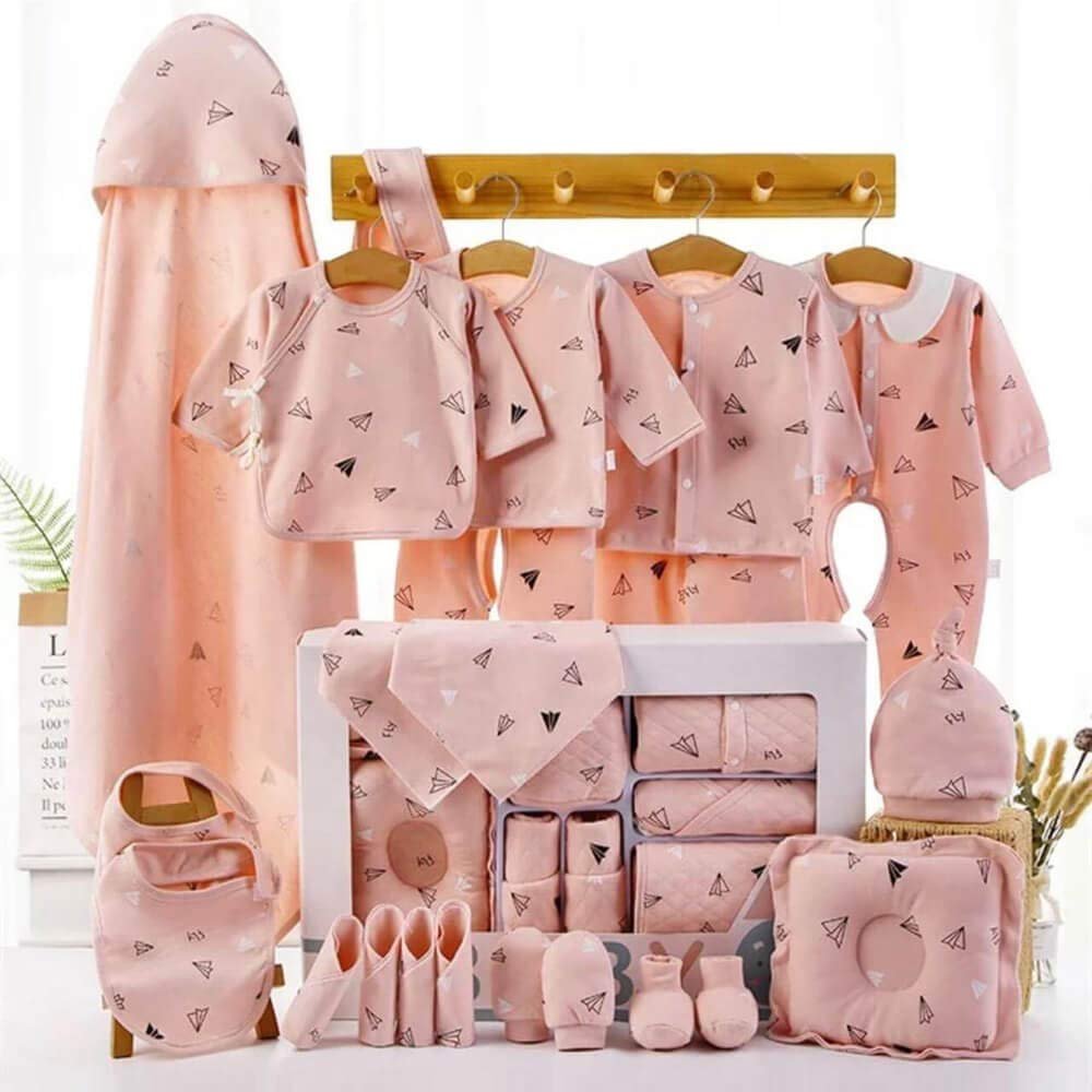 Newborn Baby Boy/Baby Girl 21pcs Gift Box, Peach (0 - 12 Months) - Little Surprise BoxNewborn Baby Boy/Baby Girl 21pcs Gift Box, Peach (0 - 12 Months)