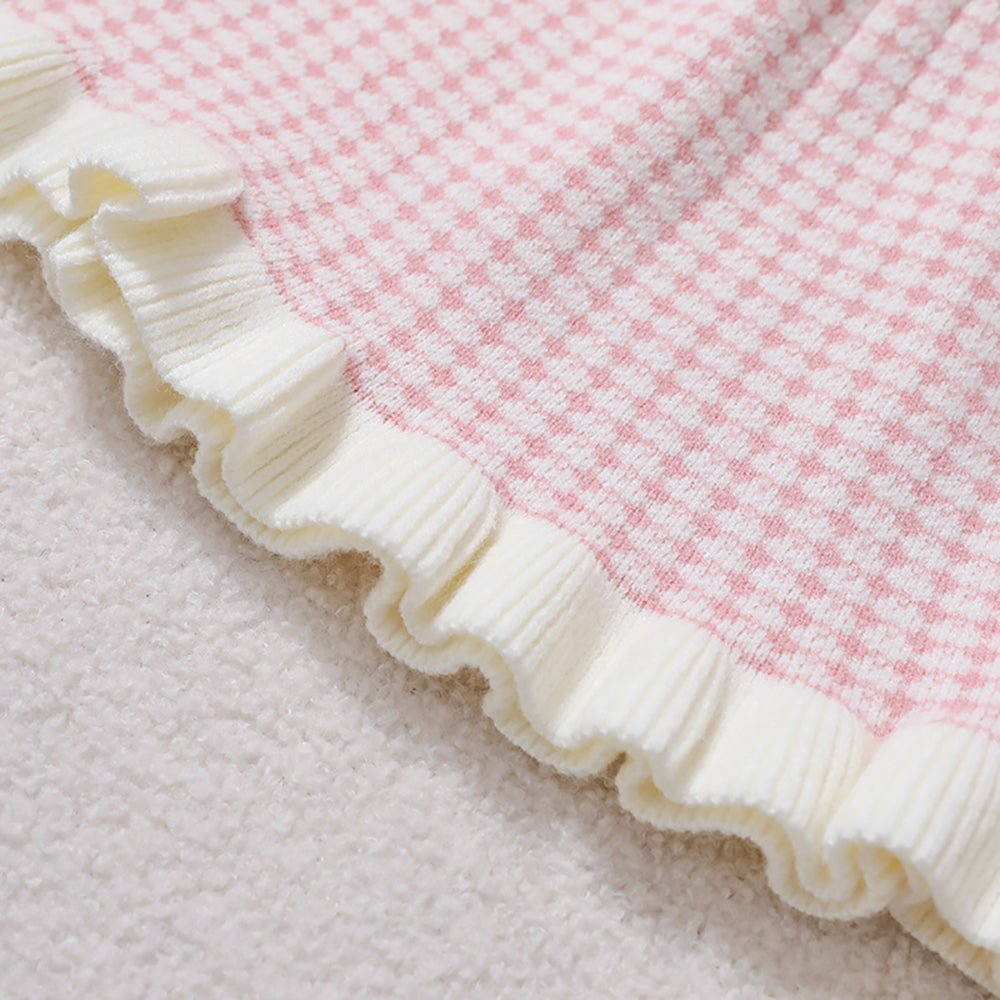 Pink & Cream Big Bow , 2 pc Top & Skirt set for Toddlers and Kids - Little Surprise BoxPink & Cream Big Bow , 2 pc Top & Skirt set for Toddlers and Kids