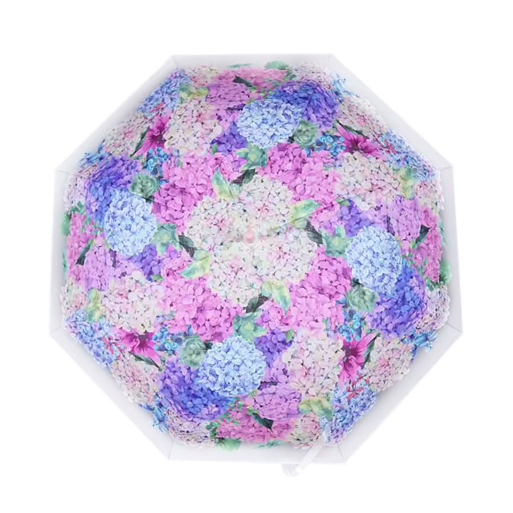 Pink Hydrangea Bunch Floral Print Translucent All-season Umbrella for kids & Adults - Little Surprise BoxPink Hydrangea Bunch Floral Print Translucent All-season Umbrella for kids & Adults