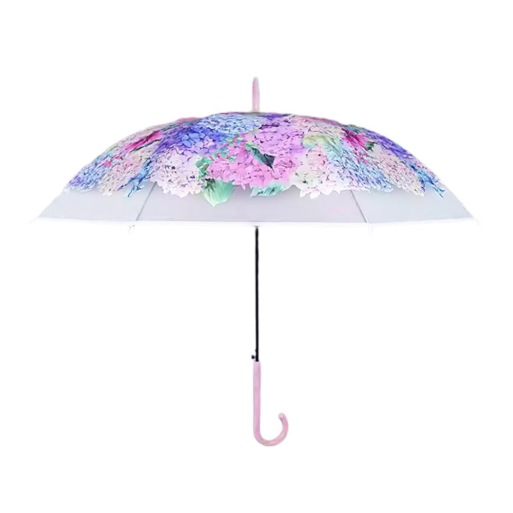 Pink Hydrangea Bunch Floral Print Translucent All-season Umbrella for kids & Adults - Little Surprise BoxPink Hydrangea Bunch Floral Print Translucent All-season Umbrella for kids & Adults