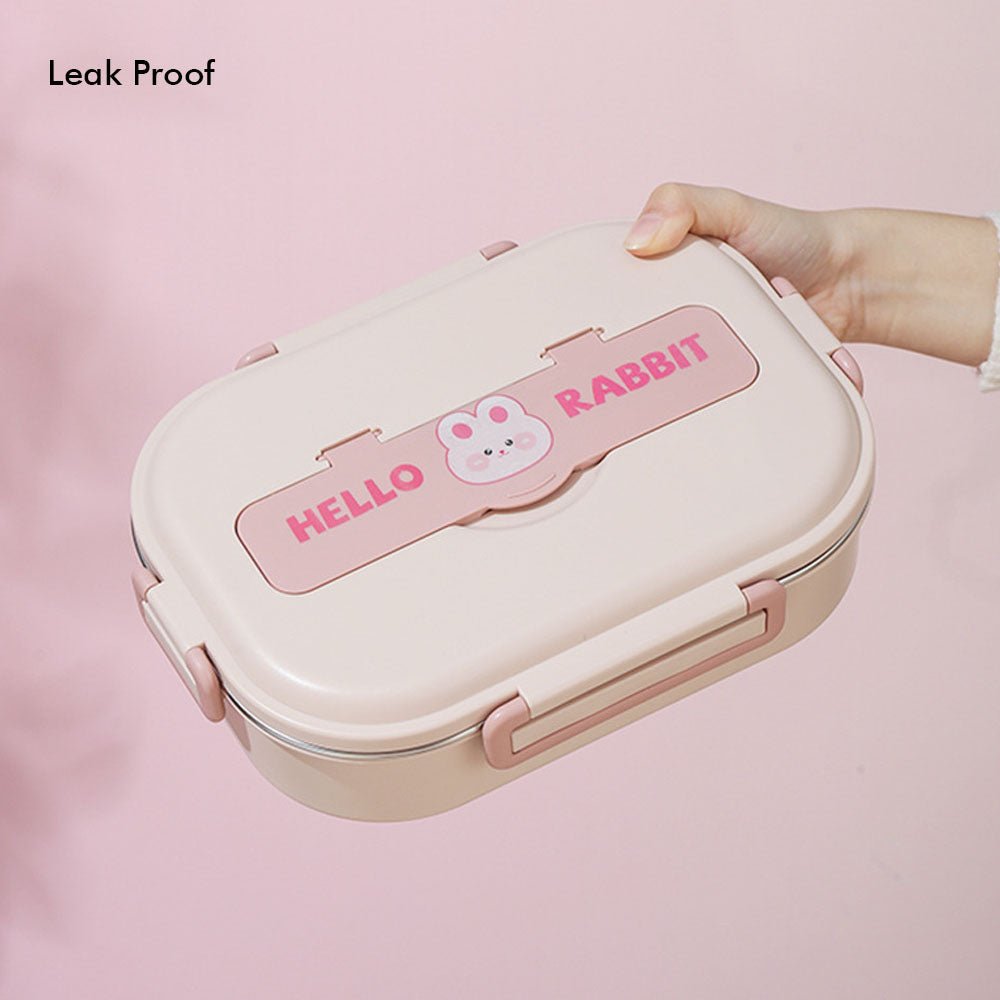 Pink Rabbit Medium Size Kids Lunch/Tiffin Box with Insulated Lunch Box Cover - Little Surprise BoxPink Rabbit Medium Size Kids Lunch/Tiffin Box with Insulated Lunch Box Cover