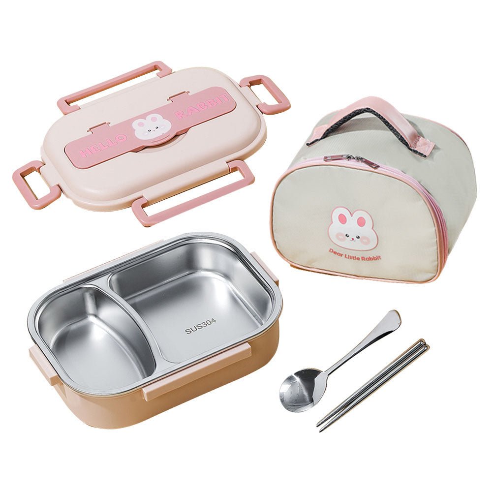 Pink Rabbit Medium Size Kids Lunch/Tiffin Box with Insulated Lunch Box Cover - Little Surprise BoxPink Rabbit Medium Size Kids Lunch/Tiffin Box with Insulated Lunch Box Cover