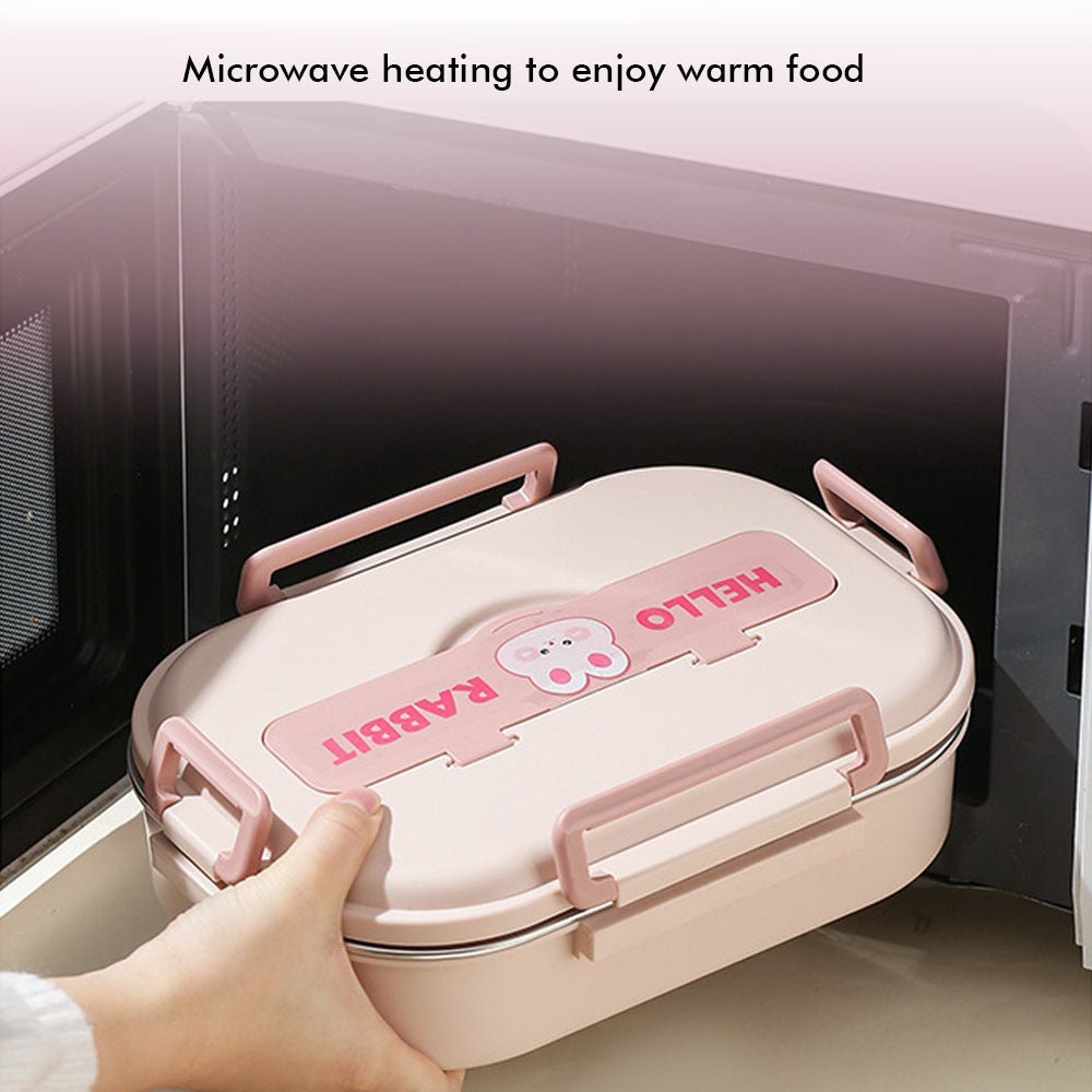 Pink Rabbit Medium Size Kids Lunch/Tiffin Box with Insulated Lunch Box Cover - Little Surprise BoxPink Rabbit Medium Size Kids Lunch/Tiffin Box with Insulated Lunch Box Cover