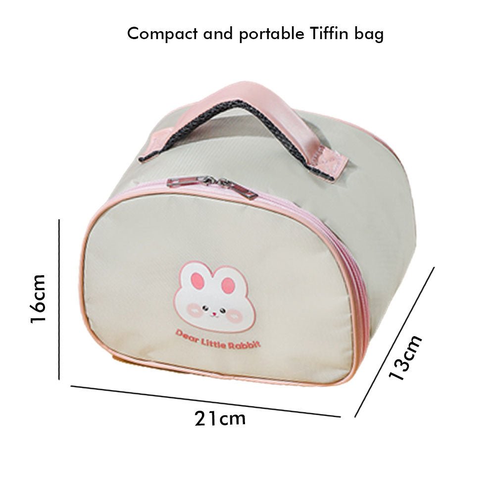 Pink Rabbit Medium Size Kids Lunch/Tiffin Box with Insulated Lunch Box Cover - Little Surprise BoxPink Rabbit Medium Size Kids Lunch/Tiffin Box with Insulated Lunch Box Cover