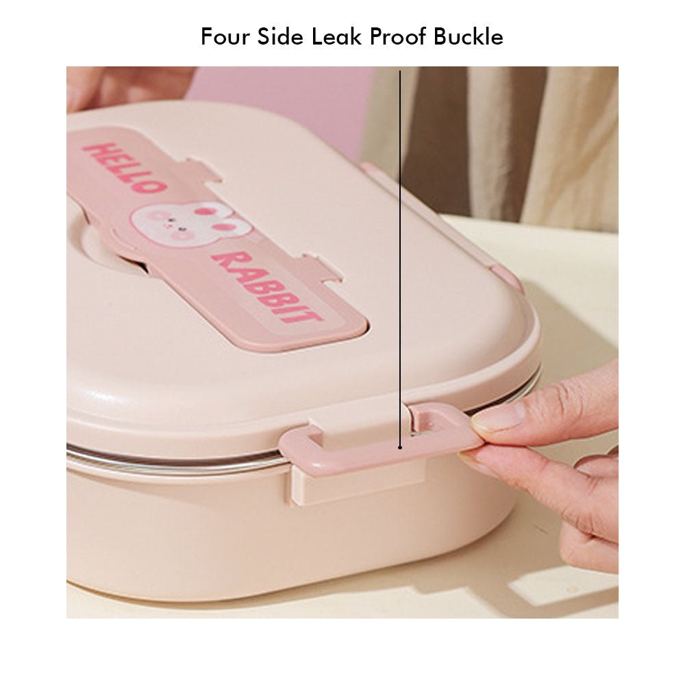 Pink Rabbit Medium Size Kids Lunch/Tiffin Box with Insulated Lunch Box Cover - Little Surprise BoxPink Rabbit Medium Size Kids Lunch/Tiffin Box with Insulated Lunch Box Cover