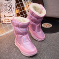 Pink Shiny Hologram Kids Winter / Snow Boots - Little Surprise BoxPink Shiny Hologram Kids Winter / Snow Boots