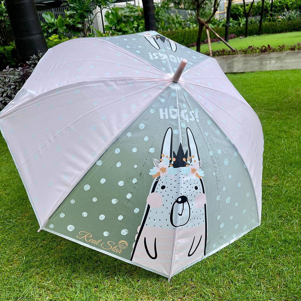 Pink Translucent Bunny Hugs, Rain and All-season Umbrella for Kids & Adults - Little Surprise BoxPink Translucent Bunny Hugs, Rain and All-season Umbrella for Kids & Adults