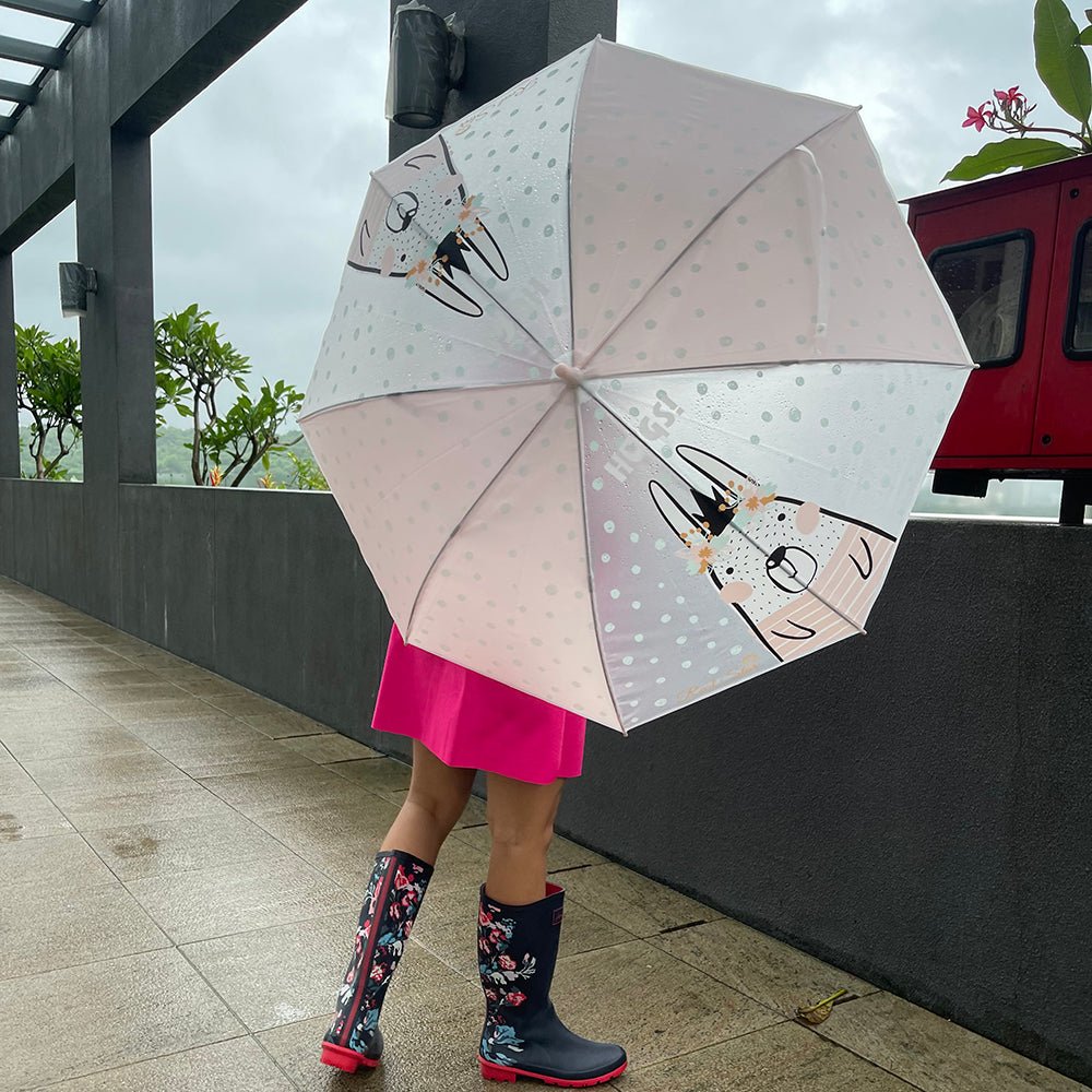 Pink Translucent Bunny Hugs, Rain and All-season Umbrella for Kids & Adults - Little Surprise BoxPink Translucent Bunny Hugs, Rain and All-season Umbrella for Kids & Adults