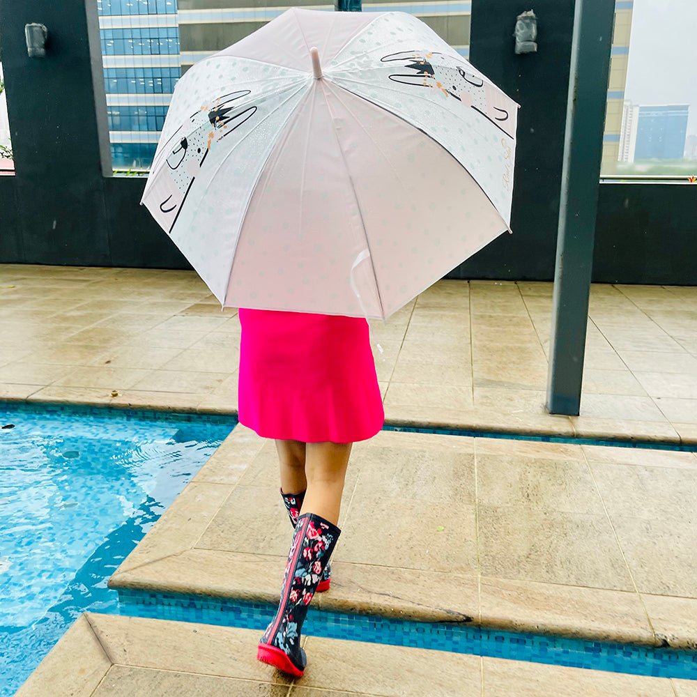 Pink Translucent Bunny Hugs, Rain and All-season Umbrella for Kids & Adults - Little Surprise BoxPink Translucent Bunny Hugs, Rain and All-season Umbrella for Kids & Adults