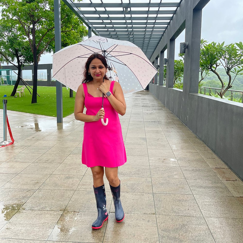 Pink Translucent Bunny Hugs, Rain and All-season Umbrella for Kids & Adults - Little Surprise BoxPink Translucent Bunny Hugs, Rain and All-season Umbrella for Kids & Adults