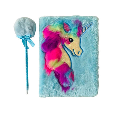 Pink Unicorn A5 Page Blue Notebook - Little Surprise BoxPink Unicorn A5 Page Blue Notebook