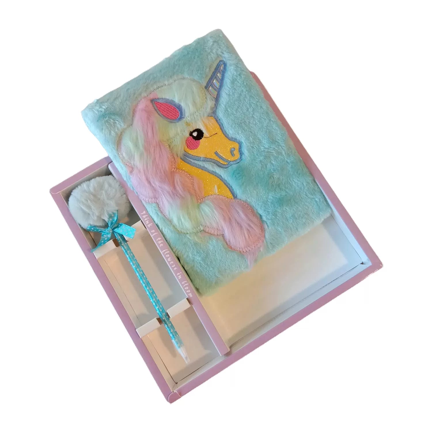 Pink Unicorn A5 Page Light Blue Notebook - Little Surprise BoxPink Unicorn A5 Page Light Blue Notebook