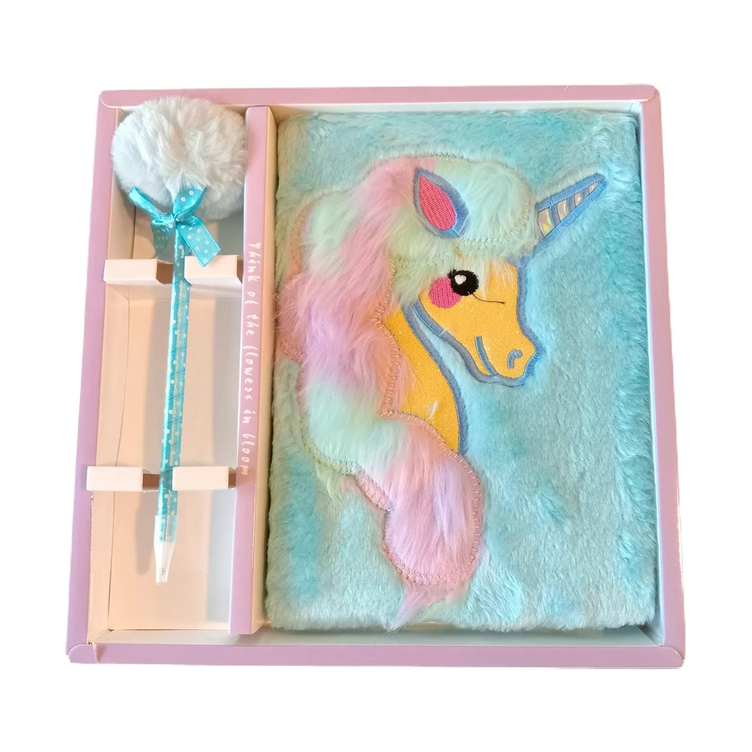 Pink Unicorn A5 Page Light Blue Notebook - Little Surprise BoxPink Unicorn A5 Page Light Blue Notebook