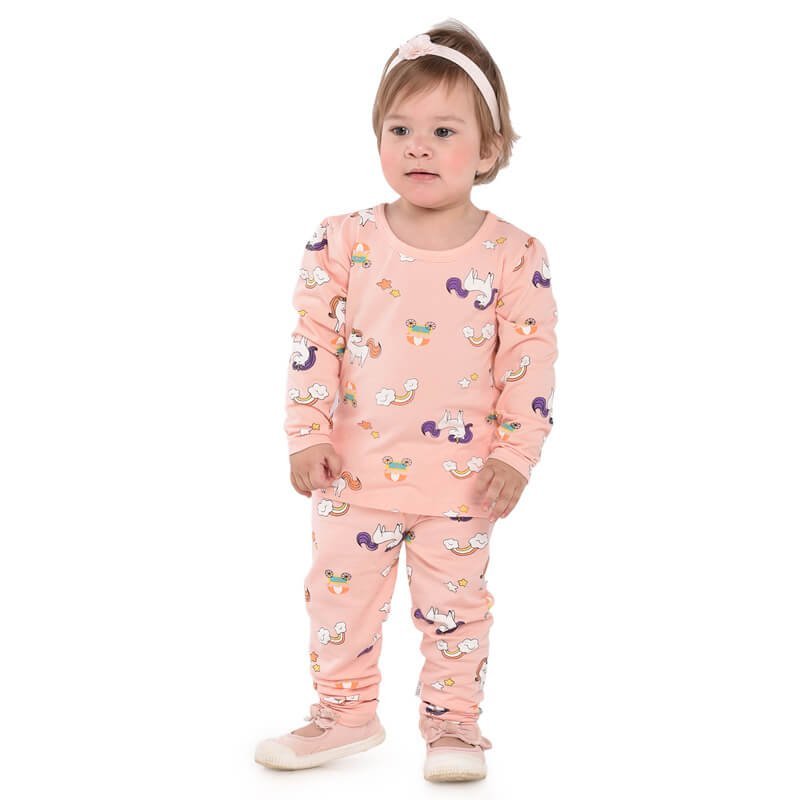 Pink Unicorn Full sleeves tops & pants set Unisex Kids Wear - Little Surprise BoxPink Unicorn Full sleeves tops & pants set Unisex Kids Wear