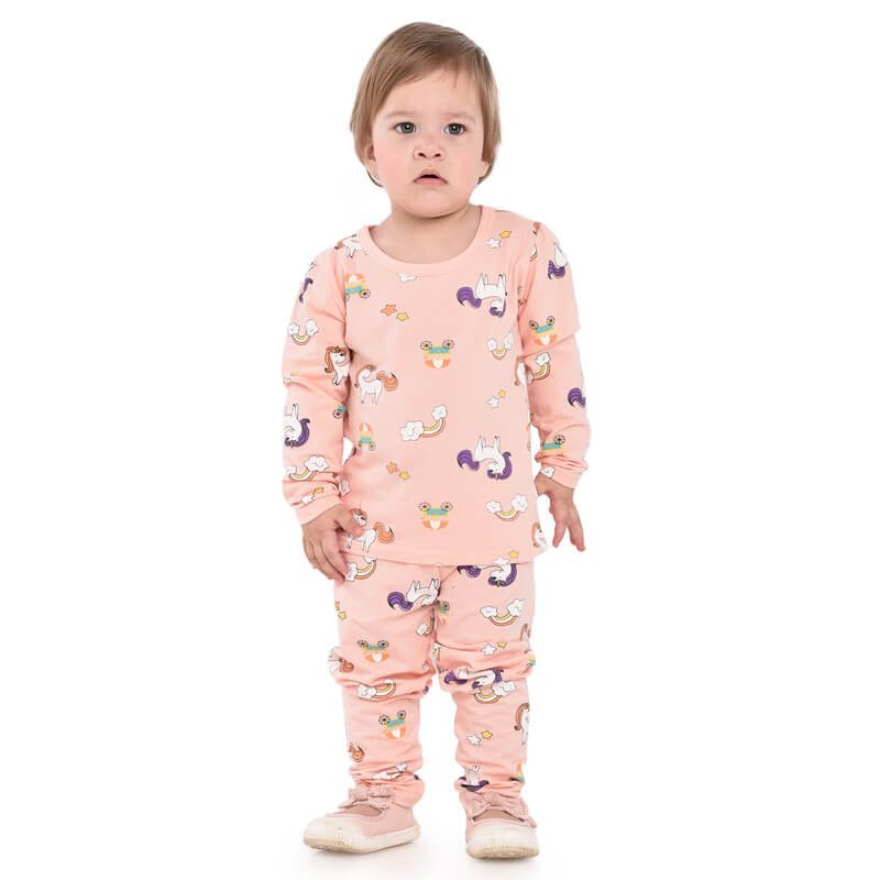 Pink Unicorn Full sleeves tops & pants set Unisex Kids Wear - Little Surprise BoxPink Unicorn Full sleeves tops & pants set Unisex Kids Wear