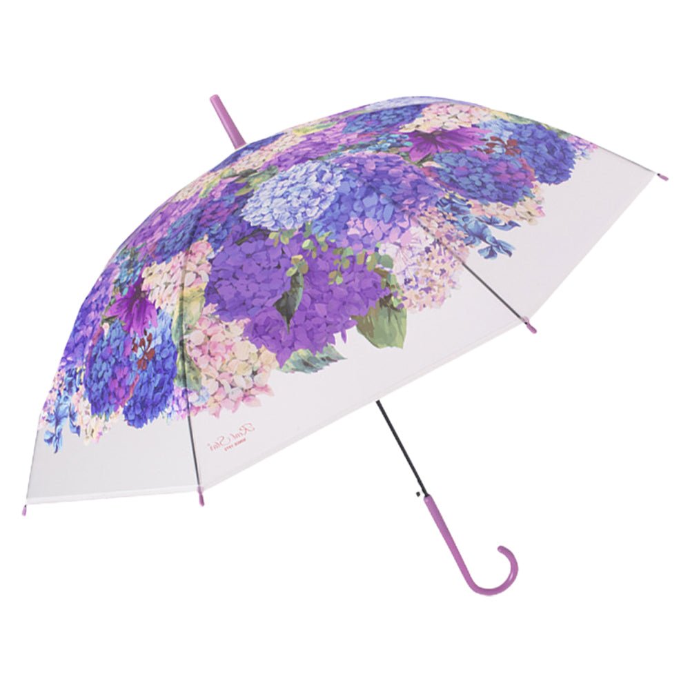 Purple Hydrangea Bunch Floral Print Translucent All-season Umbrella for Kids & Adults - Little Surprise BoxPurple Hydrangea Bunch Floral Print Translucent All-season Umbrella for Kids & Adults