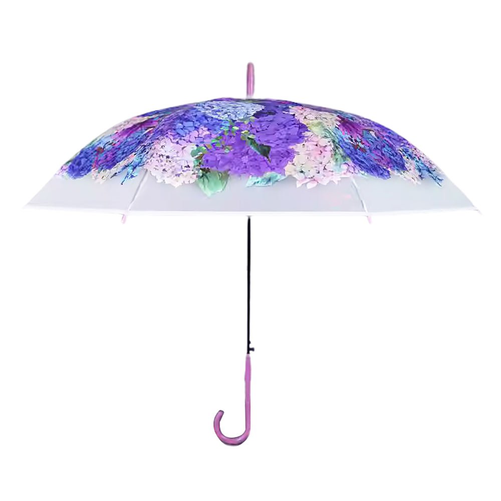 Purple Hydrangea Bunch Floral Print Translucent All-season Umbrella for Kids & Adults - Little Surprise BoxPurple Hydrangea Bunch Floral Print Translucent All-season Umbrella for Kids & Adults