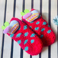 Red Xmas Cake theme Woolen Christmas Socks for Infants (0-12) months - Little Surprise BoxRed Xmas Cake theme Woolen Christmas Socks for Infants (0-12) months