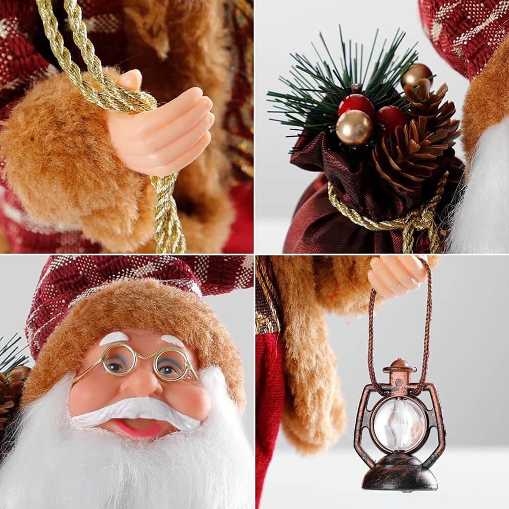Royal Maroon Velvet and Gold outfit Self Standing Santa Claus Christmas Table Decor - Little Surprise BoxRoyal Maroon Velvet and Gold outfit Self Standing Santa Claus Christmas Table Decor