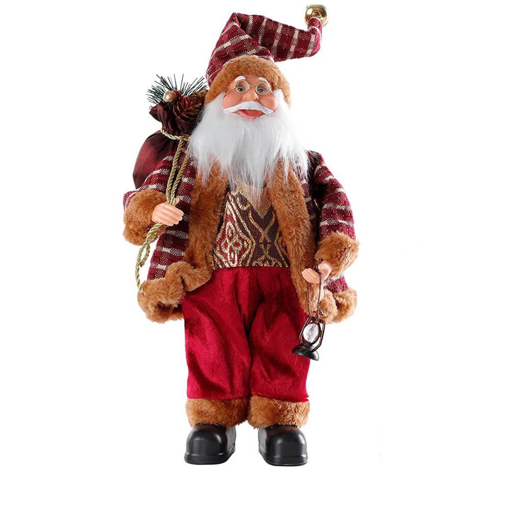 Royal Maroon Velvet and Gold outfit Self Standing Santa Claus Christmas Table Decor - Little Surprise BoxRoyal Maroon Velvet and Gold outfit Self Standing Santa Claus Christmas Table Decor