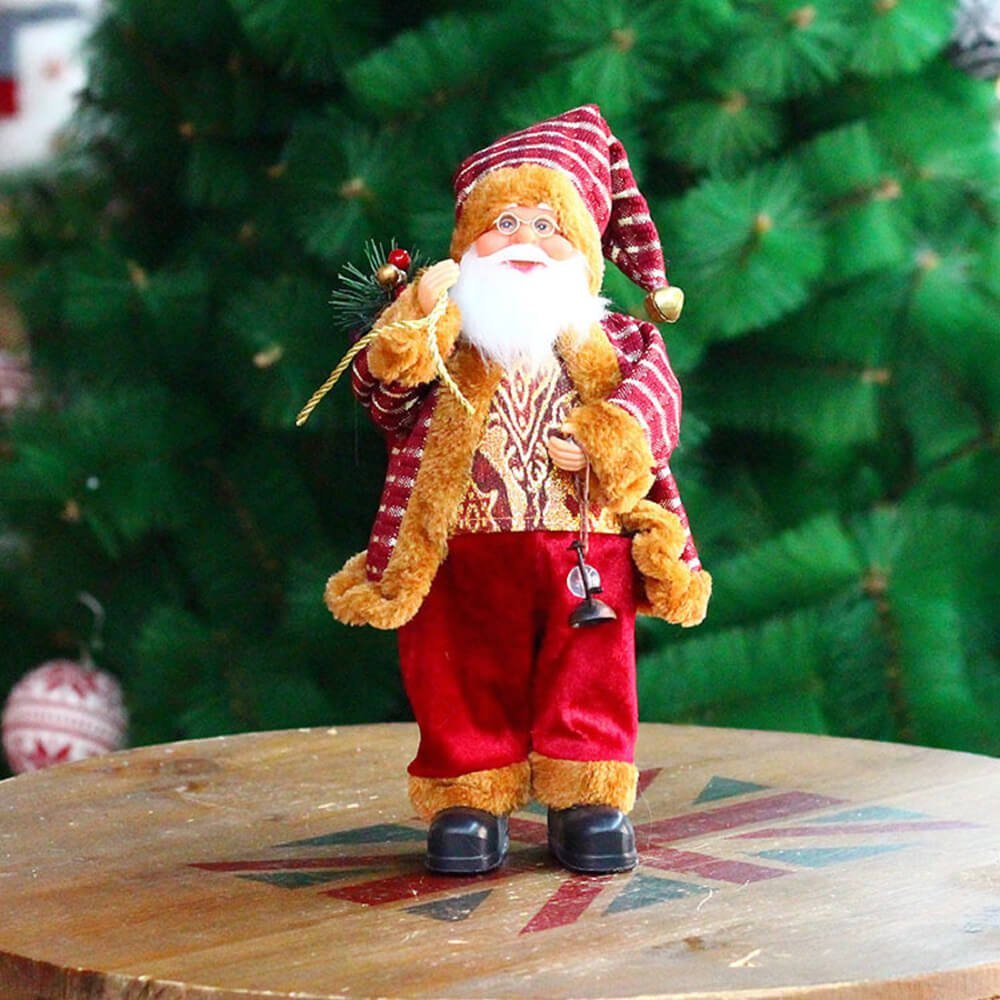 Royal Maroon Velvet and Gold outfit Self Standing Santa Claus Christmas Table Decor - Little Surprise BoxRoyal Maroon Velvet and Gold outfit Self Standing Santa Claus Christmas Table Decor