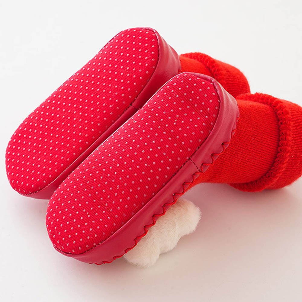 Shiny Red Ruffled Lucky Dragon Christmas themed Booties/Socks for Christmas Party, 0-12 months - Little Surprise BoxShiny Red Ruffled Lucky Dragon Christmas themed Booties/Socks for Christmas Party, 0-12 months